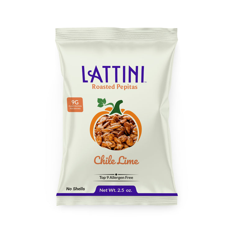 Lattini Chile Lime Roasted Pepitas 2.5 oz bag