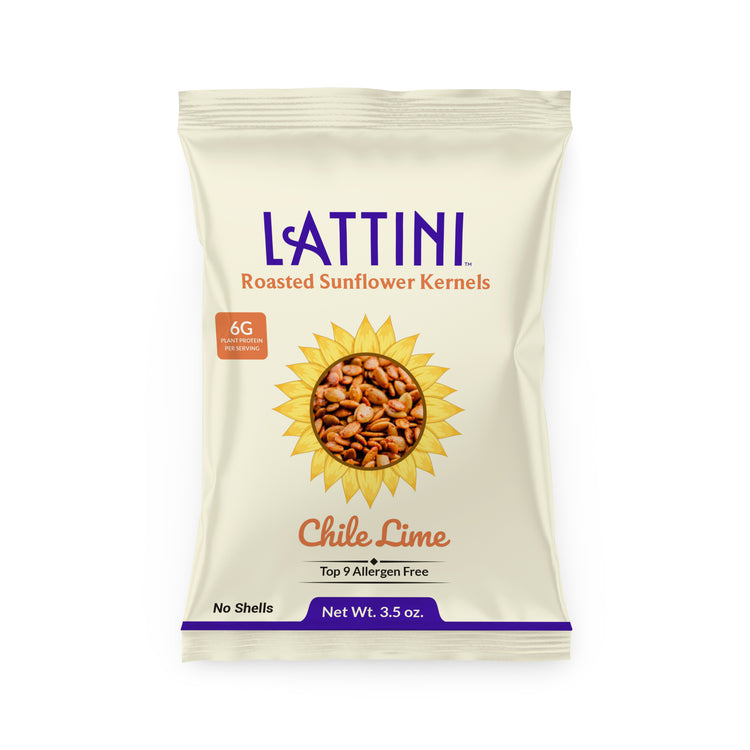 Lattini Chile Lime Roasted Sunflower Kernels 3.5 oz bag